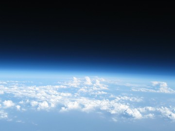 View over Earth from a high-altitude balloon