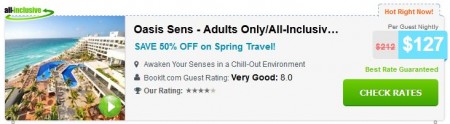 Oasis Sens adult only resort in Cancun under $150
