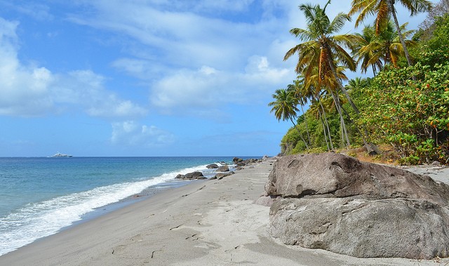 The beach of Anse l'Ivrogne, Saint-Lucia. It is one of the most popular beaches of the island ©Jimmy Riviere/flickr