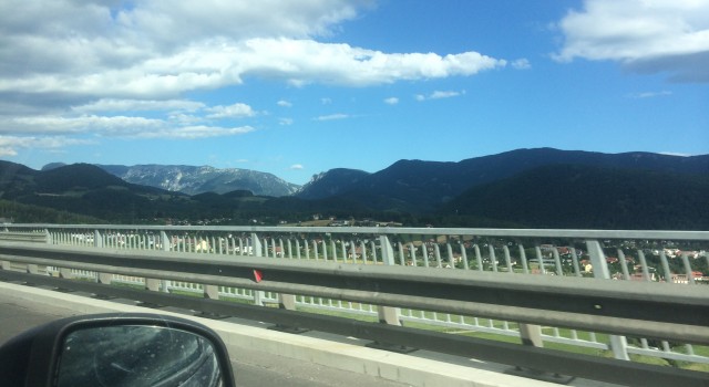 On our way to the Semmering, Austria is very accessible with developed infrastructure. The mountains can be seen.