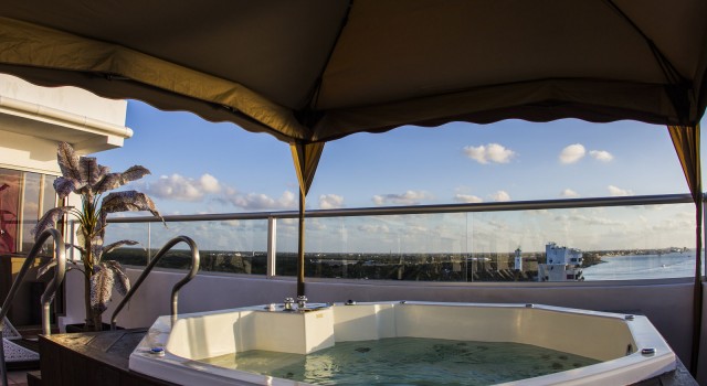 Rooftop lounge at Coral Princess Resort