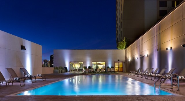 Outdoor pool at Hilton Austin hotel